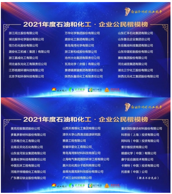 《2021年度石油和化工行業(yè)責(zé)任關(guān)懷輿情報(bào)告》和2021年度中國(guó)石油和化工行業(yè)企業(yè)公民楷模榜